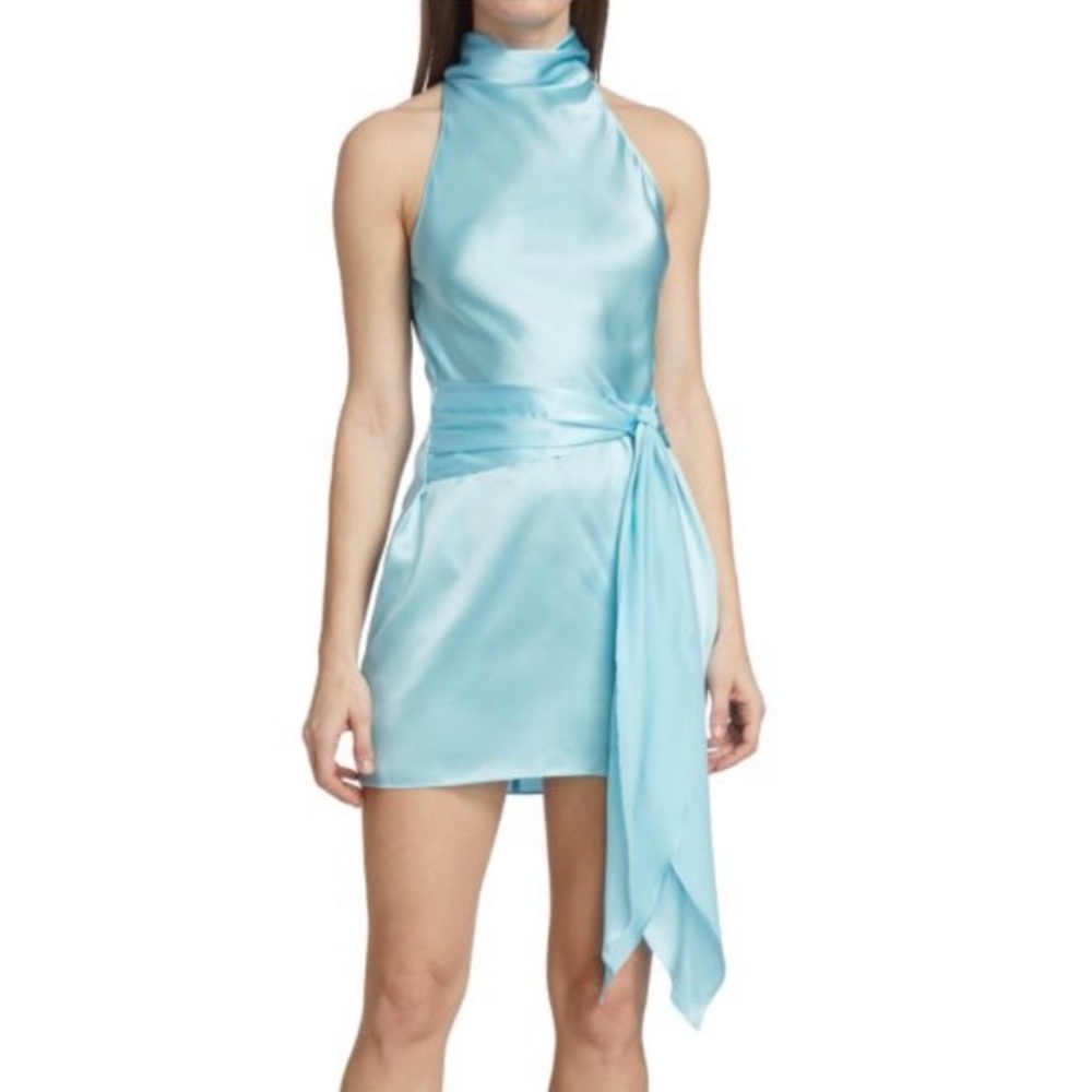 Amanda Uprichard Sandrine Dress Pacific Silk Blue Party Cocktail XS
